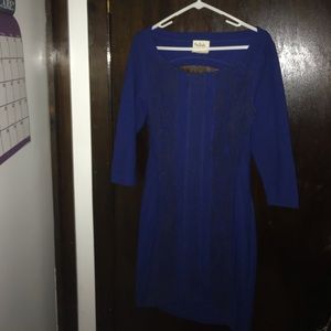 Blue 3/4 sleeve free people dress